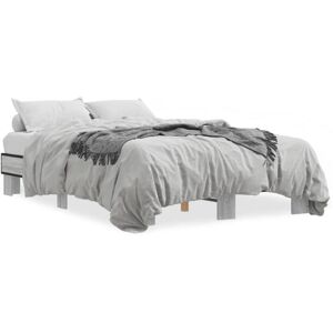 (grey sonoma, 120 x 200 cm) vidaXL Bed Frame Engineered Wood and Metal (grey sonoma, 120 x 200 cm) vidaXL Bed Frame Engineered Wood and Metal