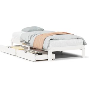 vidaXL Bed Frame with Drawers - 90x200 cm - White vidaXL Bed Frame with Drawers - 90x200 cm - White