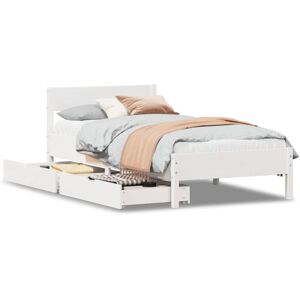 vidaXL Bed Frame with Headboard 100x200 cm - Solid Pine Wood Bed vidaXL Bed Frame with Headboard 100x200 cm - Solid Pine Wood Bed
