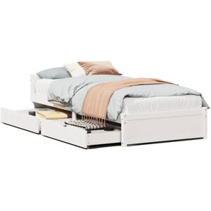 vidaXL White Bed Frame with Storage Drawers - Bed Type vidaXL White Bed Frame with Storage Drawers - Bed Type