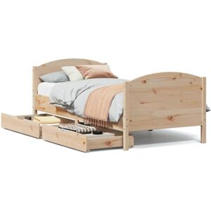 (natural, 100 x 200 cm) vidaXL Bed Frame with Headboard Bed Base Bedstead Solid (natural, 100 x 200 cm) vidaXL Bed Frame with Headboard Bed Base Bedstead Solid