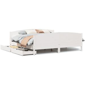 vidaXL White 180x200cm Bed Frame with Headboard - Bed Type vidaXL White 180x200cm Bed Frame with Headboard - Bed Type