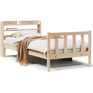 (natural, 90 x 190 cm) vidaXL Bed Frame with Headboard Bed Base Wax Solid Wood P (natural, 90 x 190 cm) vidaXL Bed Frame with Headboard Bed Base Wax Solid Wood P
