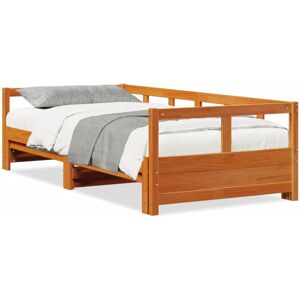 (wax brown, 90 x 200 cm) vidaXL Daybed without Mattress Sofa Bed Sleeper Bed Cou (wax brown, 90 x 200 cm) vidaXL Daybed without Mattress Sofa Bed Sleeper Bed Cou