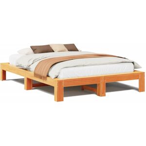 (wax brown, 140 x 190 cm) vidaXL Bed Frame without Mattress Bed Base Solid Wood (wax brown, 140 x 190 cm) vidaXL Bed Frame without Mattress Bed Base Solid Wood