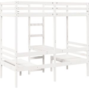 (white, 90 x 200 cm) vidaXL Loft Bed Frame with Desk and Chairs Children's Bunk (white, 90 x 200 cm) vidaXL Loft Bed Frame with Desk and Chairs Children's Bunk