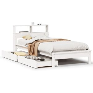 vidaXL Bookcase Bed White 90x200 cm Solid Wood Pine - Bed Type vidaXL Bookcase Bed White 90x200 cm Solid Wood Pine - Bed Type