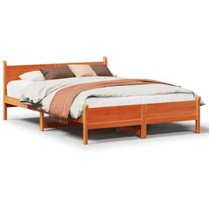 (wax brown, 135 x 190 cm) vidaXL Bed Frame without Mattress Bed Base Bedstead So (wax brown, 135 x 190 cm) vidaXL Bed Frame without Mattress Bed Base Bedstead So