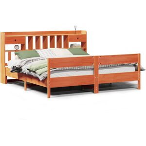 (wax brown, 180 x 200 cm) vidaXL Bookcase Bed without Mattress Home Bed Frame So (wax brown, 180 x 200 cm) vidaXL Bookcase Bed without Mattress Home Bed Frame So
