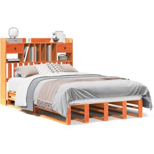 (wax brown, 120 x 200 cm) vidaXL Bookcase Bed without Mattress Bed Solid Wood Pi (wax brown, 120 x 200 cm) vidaXL Bookcase Bed without Mattress Bed Solid Wood Pi