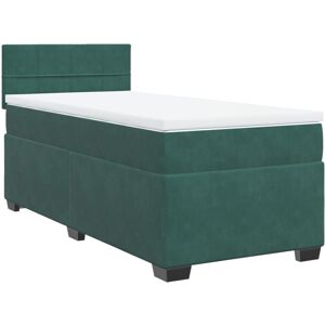 vidaXL Box Spring Bed with Mattress Home Bed Frame Dark Green 90x200 cm Velvet vidaXL Box Spring Bed with Mattress Home Bed Frame Dark Green 90x200 cm Velvet