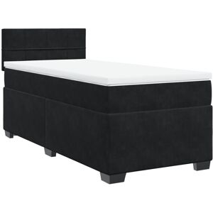 vidaXL Box Spring Bed with Mattress Bed Frame Bedstead Black 90x200 cm Velvet vidaXL Box Spring Bed with Mattress Bed Frame Bedstead Black 90x200 cm Velvet
