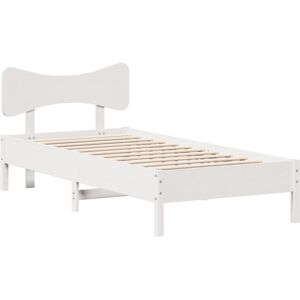 vidaXL Bed Frame White 100x200cm Solid Wood Pine - Bed Type vidaXL Bed Frame White 100x200cm Solid Wood Pine - Bed Type