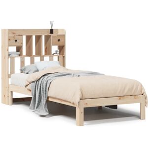 vidaXL Bookcase Bed without Mattress - Rustic Wooden Bed Base 75x190cm vidaXL Bookcase Bed without Mattress - Rustic Wooden Bed Base 75x190cm