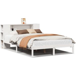 vidaXL White Bookcase Bed with Storage - 120x190 cm vidaXL White Bookcase Bed with Storage - 120x190 cm
