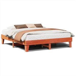 vidaXL Bed Frame - Pine - Brown - 200x200 cm - Bed vidaXL Bed Frame - Pine - Brown - 200x200 cm - Bed