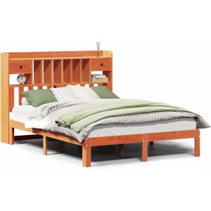 vidaXL Bookcase Bed without Mattress - Rustic Pine 120x190cm vidaXL Bookcase Bed without Mattress - Rustic Pine 120x190cm