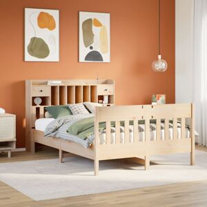 vidaXL Bed Frame without Mattress Bed 150x200 cm King Size Solid Wood Pine vidaXL Bed Frame without Mattress Bed 150x200 cm King Size Solid Wood Pine