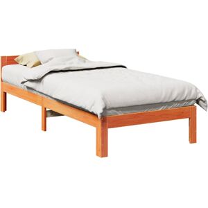 vidaXL Bed Frame without Mattress Wax Brown 80x200 cm Solid Wood Pine vidaXL Bed Frame without Mattress Wax Brown 80x200 cm Solid Wood Pine