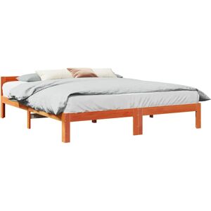 vidaXL Bed Frame without Mattress Wax Brown 160x200 cm Solid Wood Pine vidaXL Bed Frame without Mattress Wax Brown 160x200 cm Solid Wood Pine