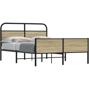 vidaXL Bed Frame without Mattress 120x200 cm Sonoma Oak Engineered Wood vidaXL Bed Frame without Mattress 120x200 cm Sonoma Oak Engineered Wood