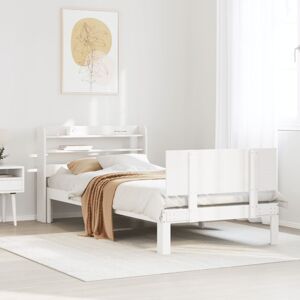vidaXL Bed Frame with Headboard without Mattress White 90x190 cm Single vidaXL Bed Frame with Headboard without Mattress White 90x190 cm Single