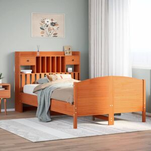vidaXL Bookcase Bed without Mattress Bed Wax Brown 120x200cm Solid Wood Pine vidaXL Bookcase Bed without Mattress Bed Wax Brown 120x200cm Solid Wood Pine