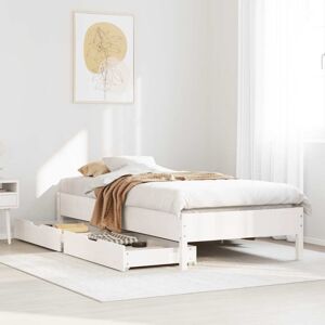 vidaXL Bed Frame without Mattress White 90x190 cm Single Solid Wood Pine - Bed Frame vidaXL Bed Frame without Mattress White 90x190 cm Single Solid Wood Pine - Bed Frame