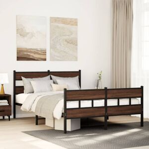vidaXL Bed Frame without Mattress with Headboard and Footboard 137x190 cm vidaXL Bed Frame without Mattress with Headboard and Footboard 137x190 cm