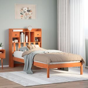 vidaXL Bookcase Bed without Mattress Wax Brown 100x200 cm Solid Wood Pine vidaXL Bookcase Bed without Mattress Wax Brown 100x200 cm Solid Wood Pine