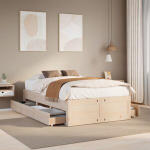 vidaXL Bed Frame without Mattress with Drawers 120x200 cm Solid Wood Pine vidaXL Bed Frame without Mattress with Drawers 120x200 cm Solid Wood Pine