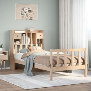 vidaXL Bookcase Bed with Storage - 75x190 cm, Solid Pine Wood vidaXL Bookcase Bed with Storage - 75x190 cm, Solid Pine Wood