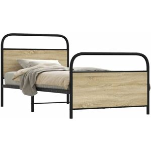 vidaXL Bed Frame Without Mattress 90x190 cm Single Sonoma Oak Engineered Wood vidaXL Bed Frame Without Mattress 90x190 cm Single Sonoma Oak Engineered Wood