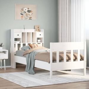 vidaXL Bed Frame without Mattress White 75x190 cm Small Single Solid Wood Pine - Bed frame vidaXL Bed Frame without Mattress White 75x190 cm Small Single Solid Wood Pine - Bed frame