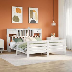vidaXL Bookcase Bed without Mattress Bed White Super King Solid Wood Pine vidaXL Bookcase Bed without Mattress Bed White Super King Solid Wood Pine