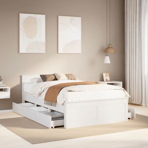 vidaXL Bed Frame without Mattress with Headboard White 120x190 cm Small Double S vidaXL Bed Frame without Mattress with Headboard White 120x190 cm Small Double S
