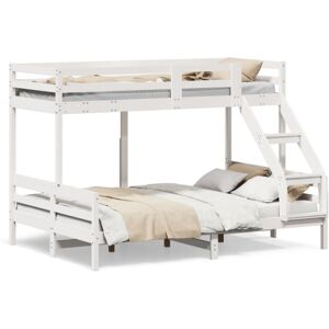 (white) vidaXL Bunk Bed Kids Twin Sleeper 90x200/140x200 cm White Solid Wood Pin (white) vidaXL Bunk Bed Kids Twin Sleeper 90x200/140x200 cm White Solid Wood Pin