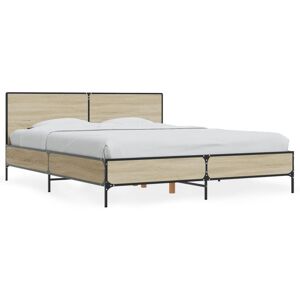 (sonoma oak, 150 x 200 cm) vidaXL Bed Frame Home Bed Base Smoked Oak 140x190 cm (sonoma oak, 150 x 200 cm) vidaXL Bed Frame Home Bed Base Smoked Oak 140x190 cm
