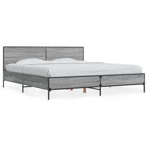 (grey sonoma, 180 x 200 cm) vidaXL Bed Frame Home Bed Base Smoked Oak 140x190 cm (grey sonoma, 180 x 200 cm) vidaXL Bed Frame Home Bed Base Smoked Oak 140x190 cm