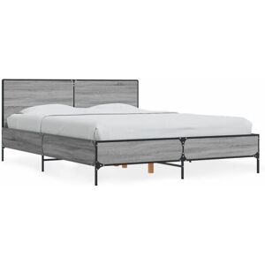 (grey sonoma, 120 x 190 cm) vidaXL Bed Frame Home Bed Base Smoked Oak 140x190 cm (grey sonoma, 120 x 190 cm) vidaXL Bed Frame Home Bed Base Smoked Oak 140x190 cm
