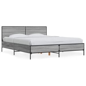 (grey sonoma, 150 x 200 cm) vidaXL Bed Frame Home Bed Base Smoked Oak 140x190 cm (grey sonoma, 150 x 200 cm) vidaXL Bed Frame Home Bed Base Smoked Oak 140x190 cm