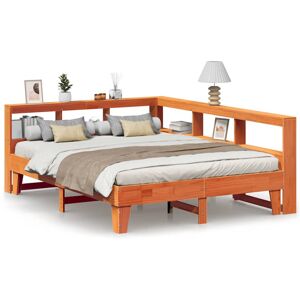 (wax brown, 140 x 200 cm) vidaXL Bookcase Bed without Mattress Wax Brown 160x200 (wax brown, 140 x 200 cm) vidaXL Bookcase Bed without Mattress Wax Brown 160x200