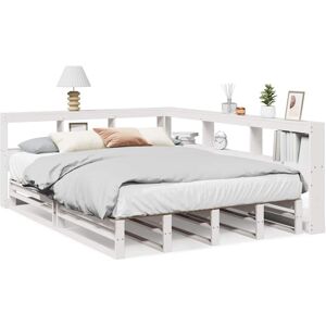 (white, 160 x 200 cm) vidaXL Bookcase Bed without Mattress Wax Brown 140x200cm S (white, 160 x 200 cm) vidaXL Bookcase Bed without Mattress Wax Brown 140x200cm S