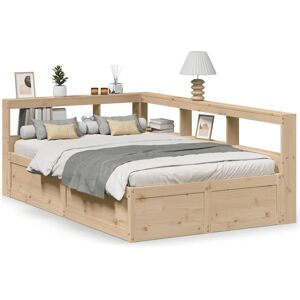 (natural, 120 x 190 cm) vidaXL Bookcase Bed without Mattress Wax Brown 200x200cm (natural, 120 x 190 cm) vidaXL Bookcase Bed without Mattress Wax Brown 200x200cm