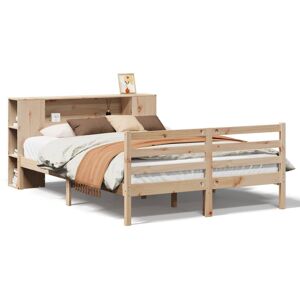 vidaXL Bookcase Bed without Mattress - 160x200 cm Rustic Pine Bedroom Furniture vidaXL Bookcase Bed without Mattress - 160x200 cm Rustic Pine Bedroom Furniture