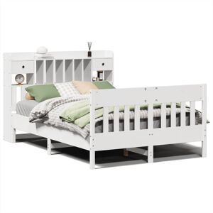 vidaXL Bed Frame White 140x190 cm Solid Wood Pine - Bed Type vidaXL Bed Frame White 140x190 cm Solid Wood Pine - Bed Type