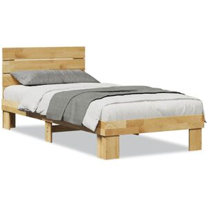 vidaXL Bed Frame with Headboard without Mattress 100x200 cm Solid Wood Oak vidaXL Bed Frame with Headboard without Mattress 100x200 cm Solid Wood Oak