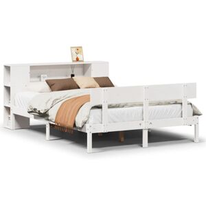vidaXL Bookcase Bed without Mattress Bed White 160x200 cm Solid Wood Pine vidaXL Bookcase Bed without Mattress Bed White 160x200 cm Solid Wood Pine