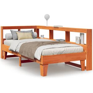 vidaXL Bookcase Bed without Mattress Wax Brown 75x190cm Solid Wood Pine bed vidaXL Bookcase Bed without Mattress Wax Brown 75x190cm Solid Wood Pine bed