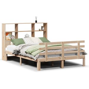 vidaXL Bookcase Bed without Mattress Home Bed Base 120x200cm Solid Wood Pine vidaXL Bookcase Bed without Mattress Home Bed Base 120x200cm Solid Wood Pine